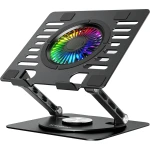 Podstawka chłodząca pod laptopa i tablet do 16", Wozinsky WDCX-X16-AB CoolBase RGB 360°, czarna