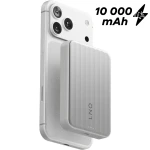 Powerbank magnetyczny Semi-Solid State 10000 mAh, LINQ powered by XTORM, Qi2.2 25 W, USB-C PD 30 W, srebrno-biały