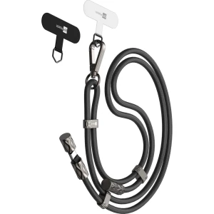 Smycz do telefonu z kablem USB-C do USB-C, ERPOWER Snake Lanyard, PD 240W z ochroną danych, 1.5 m, czarna