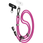 Smycz do telefonu z kablem USB-C do USB-C, ERPOWER Snake Lanyard, PD 240W z ochroną danych, 1.5 m, różowa