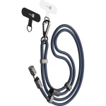 Smycz do telefonu z kablem USB-C do USB-C, ERPOWER Snake Lanyard, PD 240W z ochroną danych, 1.5 m, granatowa