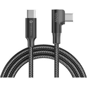 Kątowy kabel USB-C Forvcell F-Energy USB-C - USB-C 100W PD, 1,2 m,czarny 