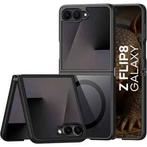 Etui Dux Ducis Aimo Mag do Galaxy Z Flip8, przezroczyste z czarną ramką