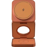 Składana ładowarka indukcyjna 3w1, Qi2.2 25W, Adam Elements Mag 3 Ultra, do MagSafe, 32.5W, kabel USB-C 1 m, pomarańczowa