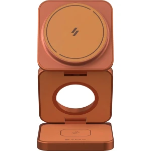 Składana ładowarka indukcyjna 3w1, Qi2.2 25W, Adam Elements Mag 3 Ultra, 32.5W, kabel USB-C 1 m, pomarańczowa