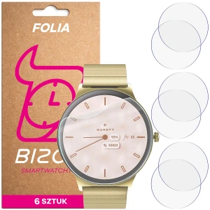 Folia ochronna na ekran zegarka Bizon Watch Film HydroFlex do Garett Verona 2, 6 sztuk
