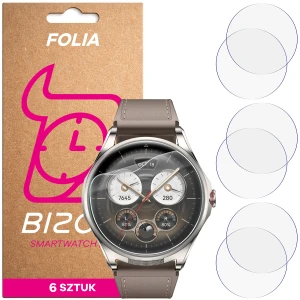Folia ochronna na ekran zegarka Bizon Watch Film HydroFlex do Huawei Watch Buds 2, 6 sztuk