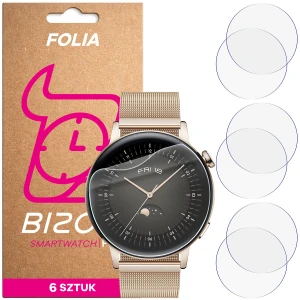 Folia ochronna na ekran zegarka Bizon Watch Film HydroFlex do Huawei Watch GT 3 42 mm Elegant, 6 sztuk