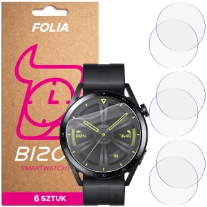 Folia ochronna na ekran zegarka Bizon Watch Film HydroFlex do Huawei Watch GT 3 46 mm Active, 6 sztuk