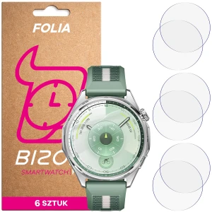 Folia ochronna na ekran zegarka Bizon Watch Film HydroFlex do Huawei Watch GT6 46 mm, 6 sztuk