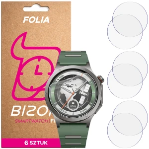 Folia ochronna na ekran zegarka Bizon Watch Film HydroFlex do OnePlus Watch 4, 6 sztuk