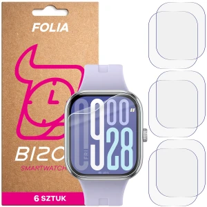 Folia ochronna na ekran zegarka Bizon Watch Film HydroFlex do Xiaomi Redmi Watch 5, 6 sztuk