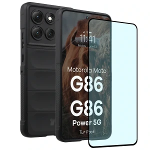 Pancerne etui + szkło hartowane Bizon Tur Pack do Motorola Moto G86 5G / G86 Power 5G, czarne
