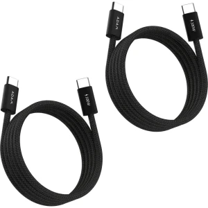 Kabel magnetyczny USB-C do USB-C, Adam Elements iLinio C100 PD 100W, 5A, USB 2.0 480 Mb/s, 1m, 2 sztuki, czarny
