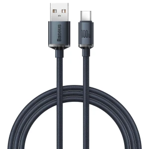 OUTLET: Kabel Baseus Crystal Shine 100W 5A USB-A do USB-C 1,2m, czarny