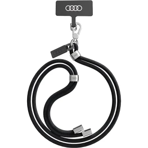 OUTLET: Uniwersalna, regulowana smycz na telefon Audi crossbody AU-CBL6-R8/D1-BK, 120cm, 6mm, czarna