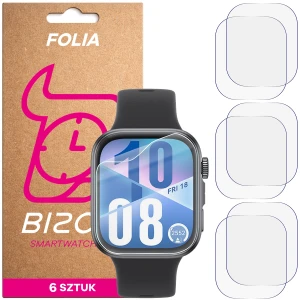 Folia ochronna na ekran zegarka Bizon Watch Film HydroFlex do Huawei Watch Fit 4, 6 sztuk
