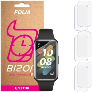 Folia ochronna na ekran zegarka Bizon Watch Film HydroFlex do Huawei Band 7, 6 sztuk