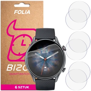 Folia ochronna na ekran zegarka Bizon Watch Film HydroFlex do Amazfit GTR 3 Pro, 6 sztuk