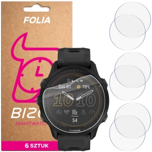 Folia ochronna na ekran zegarka Bizon Watch Film HydroFlex do Garmin Forerunner 955 Solar, 6 sztuk