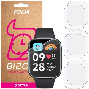 Folia ochronna na ekran zegarka Bizon Watch Film HydroFlex do Xiaomi Redmi Watch 3 Active, 6 sztuk