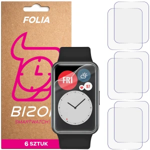 Folia ochronna na ekran zegarka Bizon Watch Film HydroFlex do Huawei Watch Fit, 6 sztuk