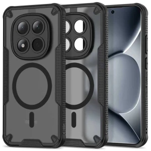 OUTLET: Etui Tech-Protect Rugged Shield MagSafe do Xiaomi Redmi Note 15 Pro 5G, matowe przydymione z czarną ramką