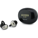 Bezprzewodowe słuchawki douszne, otwarte Guess OWS Metalic Finish Electroplated Parts Classic Logo, Bluetooth 6.0, czarno-szare, metaliczne