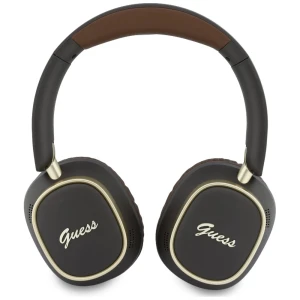 Bezprzewodowe słuchawki nauszne Guess ENC Rectangle Metal Script Bluetooth 5.4, brązowe