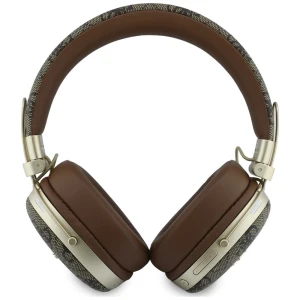 Bezprzewodowe słuchawki nauszne Guess ENC Metal 4G Script Logo Bluetooth 5.4, brązowe
