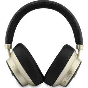 Bezprzewodowe słuchawki nauszne Guess BT Wireless Headphones ENC 4G PU Gold Script Metal Bluetooth 5.4, czarne