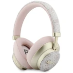 Bezprzewodowe słuchawki nauszne Guess BT Wireless Headphones ENC 4G PU Gold Script Metal Bluetooth 5.4, różowe