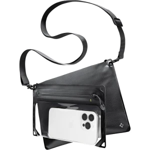OUTLET: Etui wodoszczelne Spigen A640 Universal Waterproof Case Crossbag IPX8, z oddzielną kieszenią na przedmioty, czarno-przezroczyste