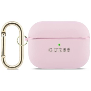 OUTLET: Etui Guess Grained PU Classic Logo do  AirPods Pro 3, różowe