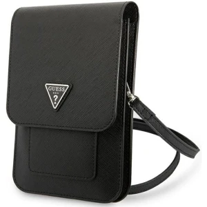 OUTLET: Torebka uniwersalna / wsuwka Guess Saffiano Triangle 100 x 160 mm, czarny