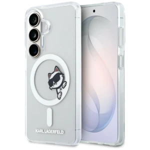 OUTLET: Etui Karl Lagerfeld IML Print MagSafe Peekaboo do Galaxy S26 Plus, przezroczyste z kotką Choupette