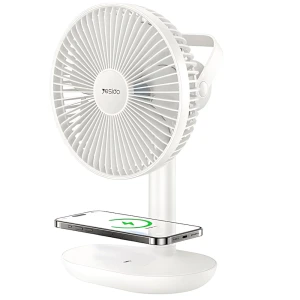 OUTLET: Wiatrak z ładowaniem na telefon Yesido Desktop Fan YF16, 3600mAh, 15W, biały