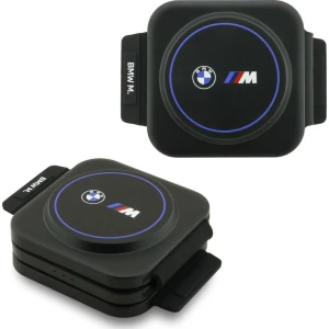Składana ładowarka indukcyjna 3w1, Qi2 15W, BMW 3-in-1 Foldable Magnetic, do MagSafe, 22W, kabel USB-C 1 m, czarna z niebieskim ringiem