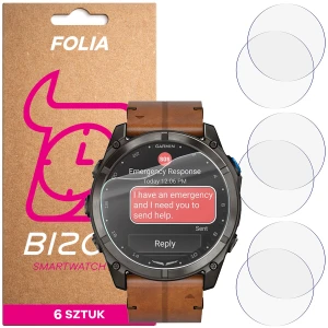 Folia ochronna na ekran zegarka Bizon Watch Film HydroFlex do Garmin D2 Mach 2 Pro, 6 sztuk