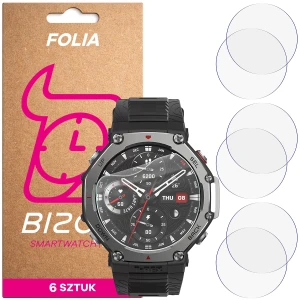 Folia ochronna na ekran zegarka Bizon Watch Film HydroFlex do Amazfit T-Rex 3, 6 sztuk