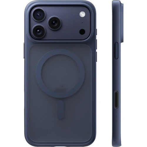 Etui Torras Guardian-Mag do MagSafe do iPhone 17 Pro, przydymione z granatową ramką