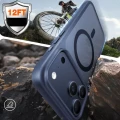 Etui Torras Guardian-Mag do MagSafe do iPhone 17 Pro, przydymione z granatową ramką