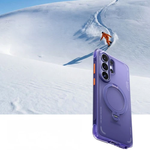 Etui z obrotową podstawką 360° Torras Ostand Q3 Air do MagSafe do Galaxy S26 Ultra, fioletowe