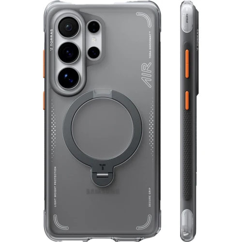 Etui z obrotową podstawką 360° Torras Ostand Q3 Air do MagSafe do Galaxy S26 Ultra, czarne