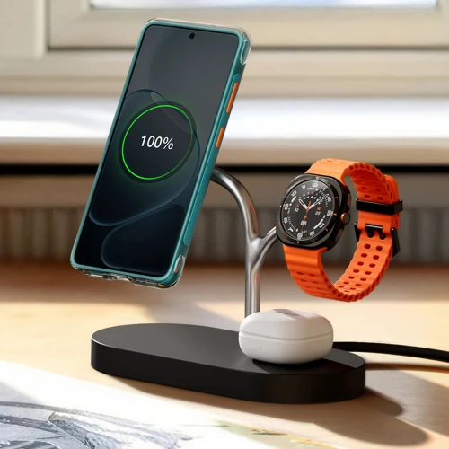 Etui z obrotową podstawką 360° Torras Ostand Q3 Air do MagSafe do Galaxy S26 Ultra, turkusowe