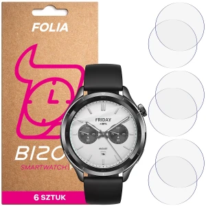 Folia ochronna na ekran zegarka Bizon Watch Film HydroFlex do Xiaomi Watch S4 41 mm, 6 sztuk