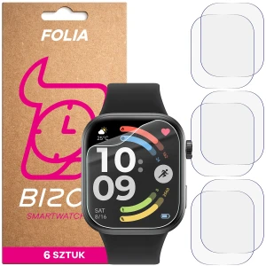Folia ochronna na ekran zegarka Bizon Watch Film HydroFlex do Xiaomi Redmi Watch 6, 6 sztuk