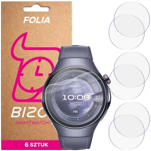Folia ochronna na ekran zegarka Bizon Watch Film HydroFlex do Huawei Watch 5 46 mm, 6 sztuk