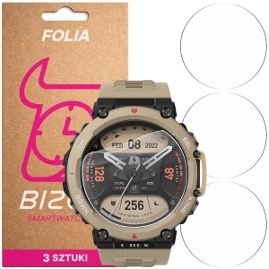Folia ochronna na ekran zegarka Bizon Watch Film HydroFlex do Amazfit T-Rex 2, 3 sztuki