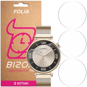 Folia ochronna na ekran zegarka Bizon Watch Film HydroFlex do Huawei Watch GT 4 41 mm Elegant, 3 sztuki
